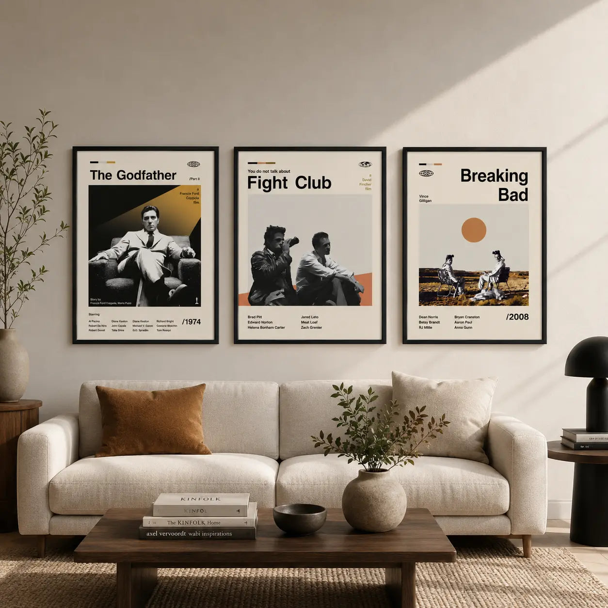 The Godfather Fight Club Breaking Bad Framed Wall Art Posters Lazywalls
